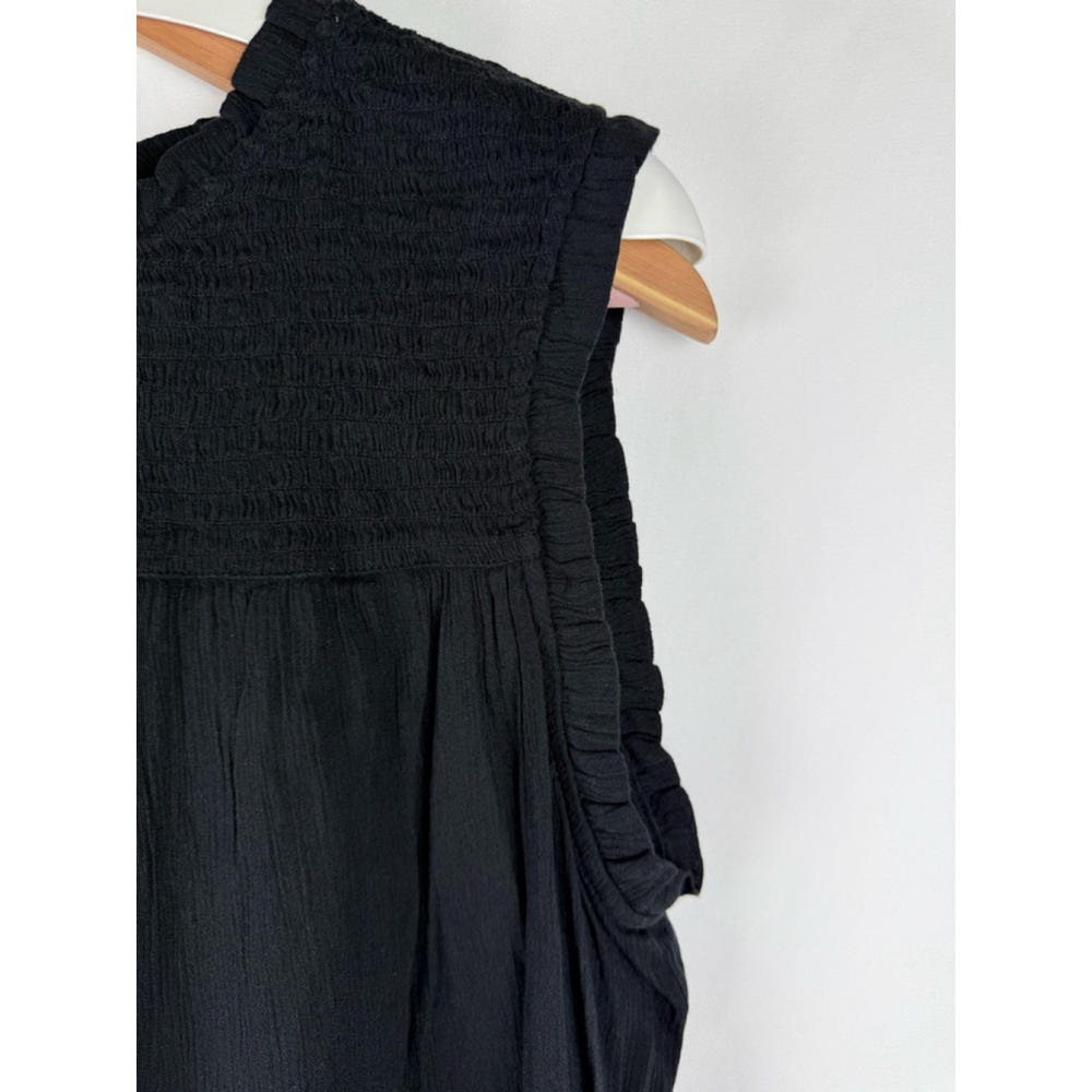 Women's Caslon Smocked Blouse Black Size XL - Picture 4 of 8